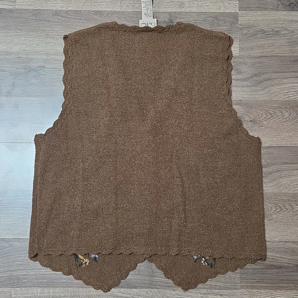 Koret City Blues Detailed Sweatrer Vest Size Small 15% Wool - Picture 7 of 9